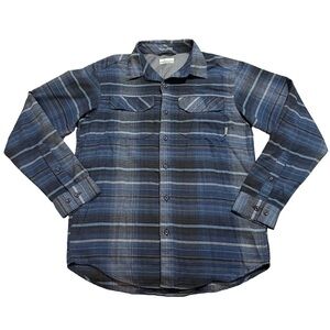 Columbia Men's Blue Plaid Omni-Wick Kestrel Trail LS Flannel Shirt Size Small